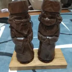 木彫　アイヌ　民芸品　2体