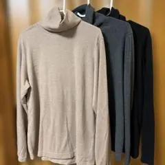 ユニクロ ヒートテックフリースタートルネックT 3点　サイズL,XL