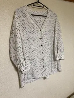 美品　OPAQUE.CLIP ドット柄長ブラウス　 38/Mのサムネイル