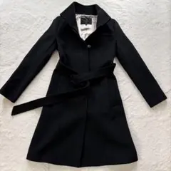 美品　アンタイトル　スタンドカラーコート　ロングコート　アンゴラ　黒　S