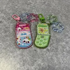平成レトロ ガラケー アクリルキーホルダー 2個セット