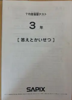 サピックス 5年 7月度復習テスト 2024年 - メルカリ
