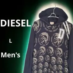 DIESEL ディーゼル ブレイブマンプリントフーディー ネイビー Lサイズのサムネイル