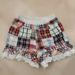 ミキハウス チェック柄フリルパンツ 90cm