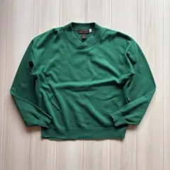 80s Eddie Bauer コットンニットセーター USA製 M グリーン