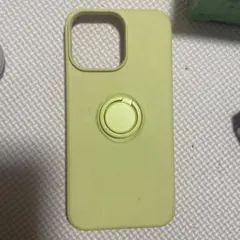 iPhone14promax用ソフトケース リング付き 黄色
