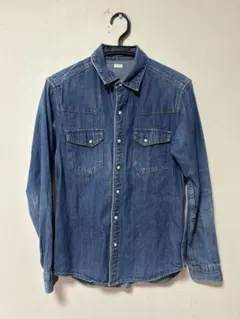 デニムブルー ボタンアップシャツ Sサイズ