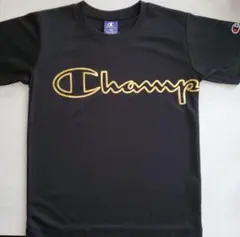 【新品】Champion 半袖Tシャツ　黒 　ゴールドロゴ 140