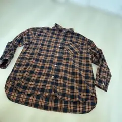 신품 미사용 navy チェック柄 長袖シャツ ブラウス