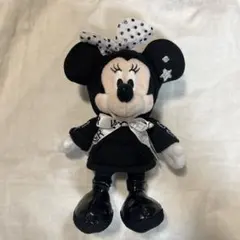 希少》ディズニー ミニーマウス ぬいぐるみバッジ ヒョウ柄 モノトーン