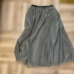 BEAMS HEART ロングスカート グレー ウエストゴムのサムネイル