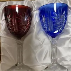新品　切子　ワイングラス　ペア　クリスタルガラス　Cristal Darques