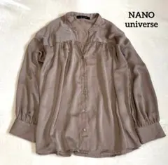 nano universe 長袖シフォンブラウス ブラウン フリーサイズのサムネイル