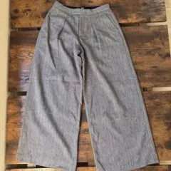 ヘリンボーンストライプタックワイドスラックスパンツ