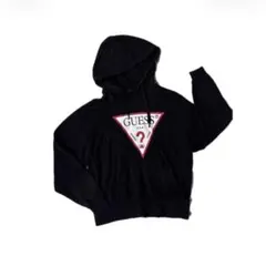 GUESS トライアングルロゴ パーカー ブラック　レディース　XXSのサムネイル