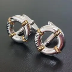 LANVIN　ランバン　カフリンクス　カフス　シルバー×ゴールド色