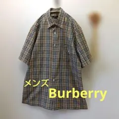 バーバリーブルーレーベル シャツワンピースノバチェック40ロゴホース 