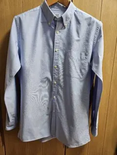 美品/着用頻度極少ユニクロ OXFORD SHIRT ボタンダウンシャツ L 青
