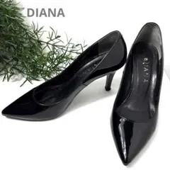 DIANA ダイアナ エナメルブラック ポインテッドトゥ 24cm