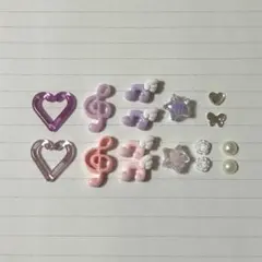 ネイルパーツ セット 音符 バラ リボン ウィッシュコア 韓国 シズニ ピンク