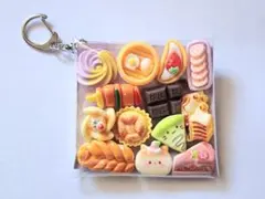 フェイクスイーツ ワッフルアイス ブルー ハンドメイド バッグチャーム