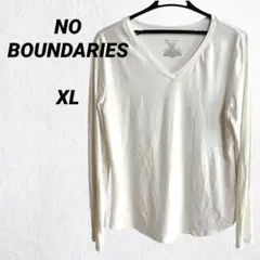 NO BOUNDARIES Vネック 長袖 Tシャツ 【XL】秋