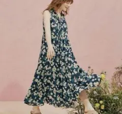 新品 ポール&ジョー × ユニクロ ティアードワンピース M ネイビー キャミ付