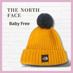 美品✨THE NORTH FACE ニット帽 オレンジ BABY F ポンポン