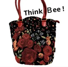 【Think Bee!】バラ柄　ハンドバッグ トートバッグ　ショルダーバッグ