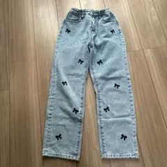 SHEIN リボン刺繍 デニムパンツ 10-11Y