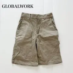 グローバルワーク ハーフパンツ ウォッシャブル カジュアル 無地 着回し 洗える