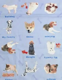 生地 ハギレ 犬 イヌ いぬ アニマル柄 ライトブルー レトロ 綿