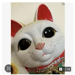 珍品 時代物】常滑焼招き猫 貯金箱 陶器 置物 縁起物 左手招き 商売