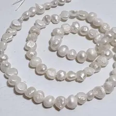 xm162/淡水パール◇艶あり　小粒バロック形　1連