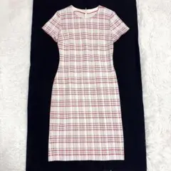 BOSS HUGO BOSS チェックワンピース 半袖 タイトワンピース　美品のサムネイル