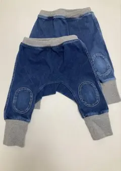らくらくうごけるデニムサルエルパンツ　2枚セット