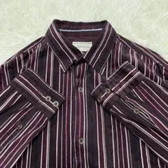 NICOL CLUB FOR MENコーデュロイシャツ ボルドー　ストライプL