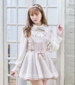 lizlisa レースアップティアードスカパン ピンク 新品未使用 タグ付き