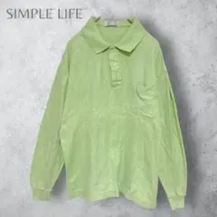 【SIMPLE LIFE シンプルライフ】　メンズ　ポロシャツ　長袖　綿