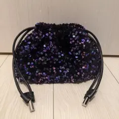 【値下げ】PAGE BOY スパンコールバッグ　紫のサムネイル