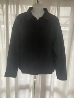 534.UNIQLO黒のジャージーリラックスジャケット☆