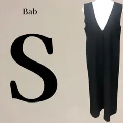 【美品】バブ Bab ノースリーブ ワンピース 重ね着用 S ブラック お