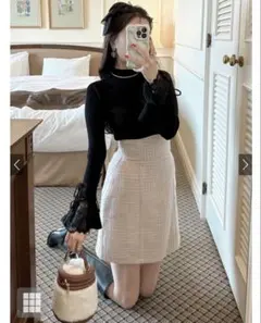 GRL レーススリーブリボンリブニットトップス[k9330f]