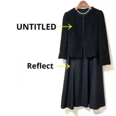ワールドＳセット　UNTITLED　ノーカラージャケット　リフレクト　ワンピース