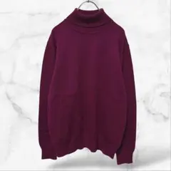 【ユニバーサリーランゲージ】ウールニットセーター タートルネック(L)毛100％