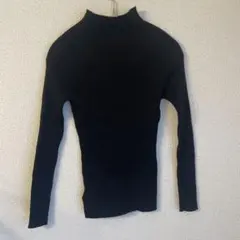 SENSE OF PLACE ブラックリブハイネックセーター One Size