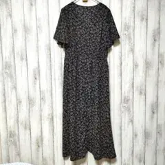 GU ジーユー (L)　フラワープリント フロントボタン ワンピース