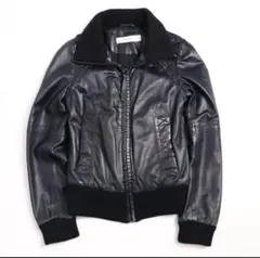 zara basic 本革 ラム レザージャケット 短丈 ライダース ブラック