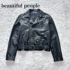beautiful people ラムレザー ライダース　170 ダブル　黒