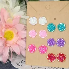 ピアス　バラ　６点セット♡　パール